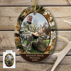 Camouflage Hunting One Photo Custom Personalised Ceramic Ornament
