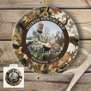 Camouflage Hunting One Photo Personalised Ceramic Ornament