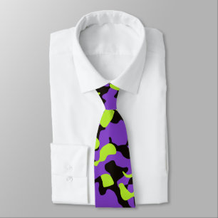 Camouflage in Purple Green and Black  Tie