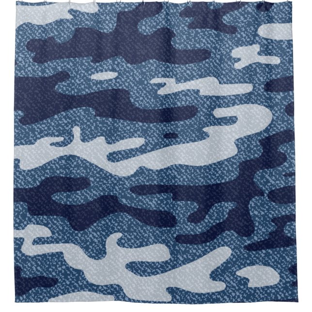 Camouflage Jeans Background. Vintage Spotted Denim Shower Curtain (Front)