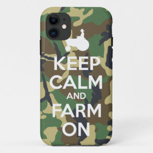 Camouflage Keep Calm and Farm On iPhone 5 Case