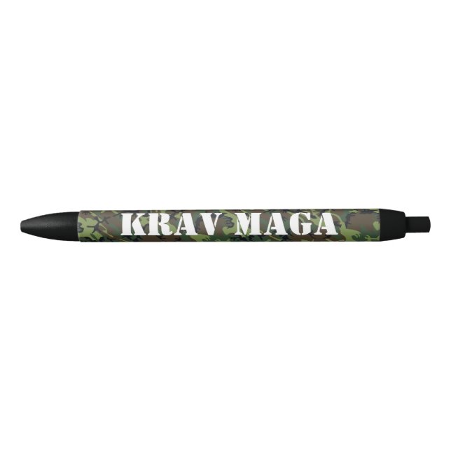 Camouflage KravMaga/Custom Text Black Ink Pen (Front)
