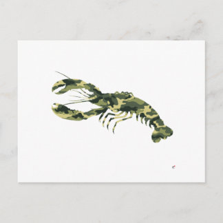 Camouflage Lobster Silhouette Postcard