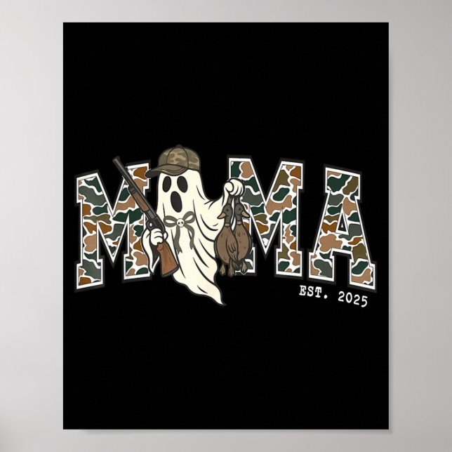 Camouflage Mallard Duck Retro Camo Hunting Mama Ha Poster (Front)