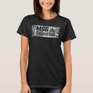 Camouflage Master Sergeant MSG Retired for Men and T-Shirt