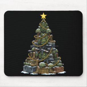 Camouflage Military Christmas Tree Patriotic Mouse Pad