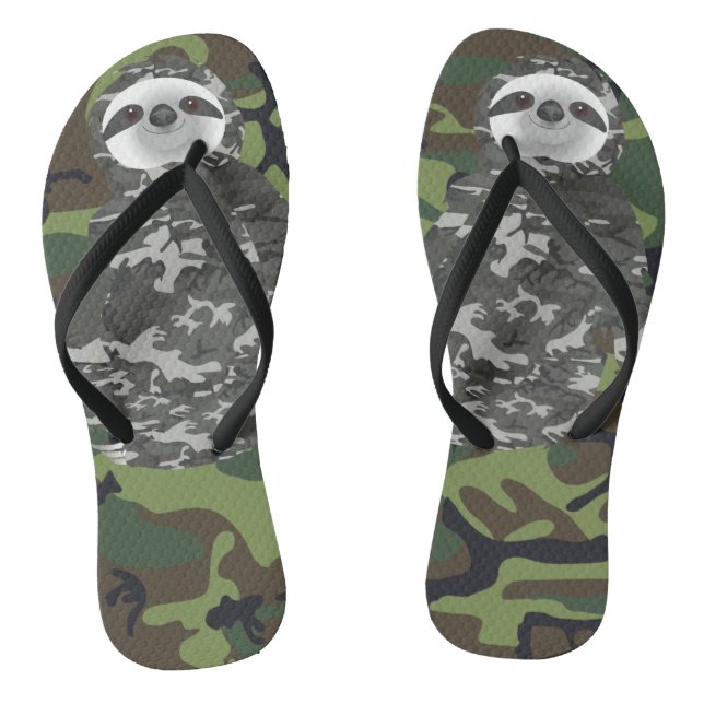 Camouflage Military Sloth Thongs (Footbed)