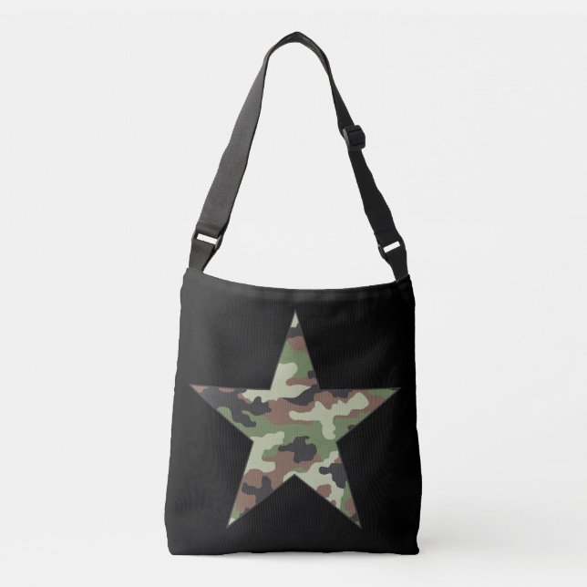 Camouflage Military Star Crossbody Bag (Front)