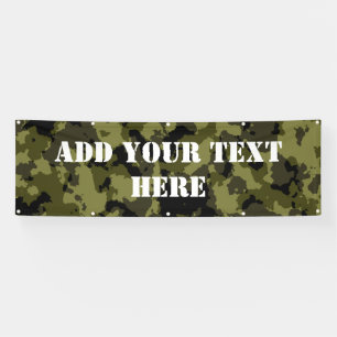 Camouflage military style pattern banner