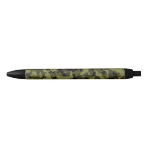 Camouflage military style pattern black ink pen