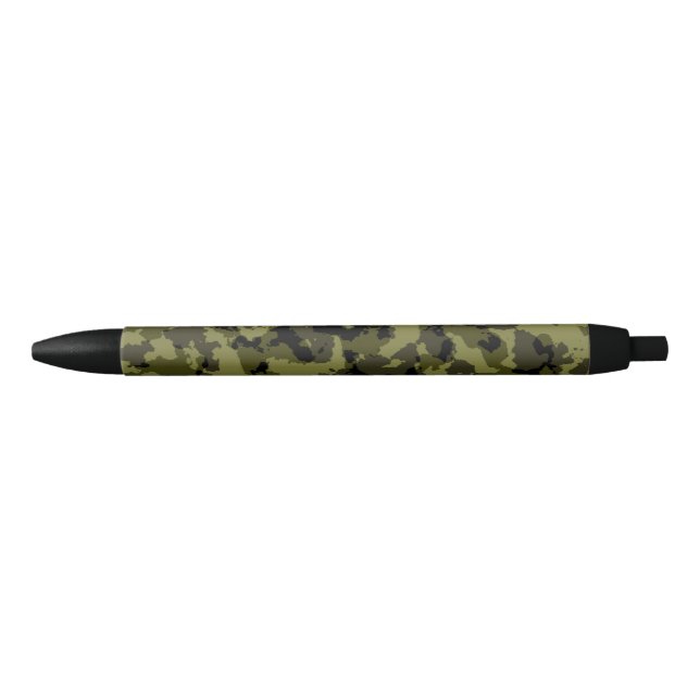 Camouflage military style pattern black ink pen (Front)