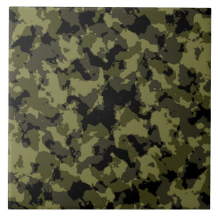Camouflage military style pattern ceramic tile