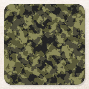 Camouflage military style pattern square paper coaster