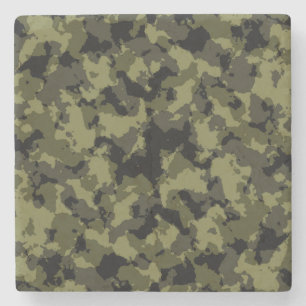 Camouflage military style pattern stone coaster