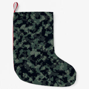 Camouflage military texture small christmas stocking