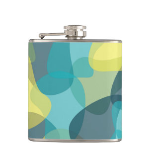 Camouflage, modern, cool, trendy, urban geometric hip flask
