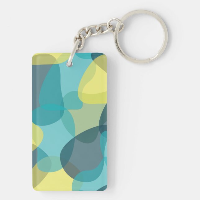 Camouflage, modern, cool, trendy, urban geometric key ring (Back)