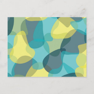 Camouflage, modern, cool, trendy, urban geometric postcard