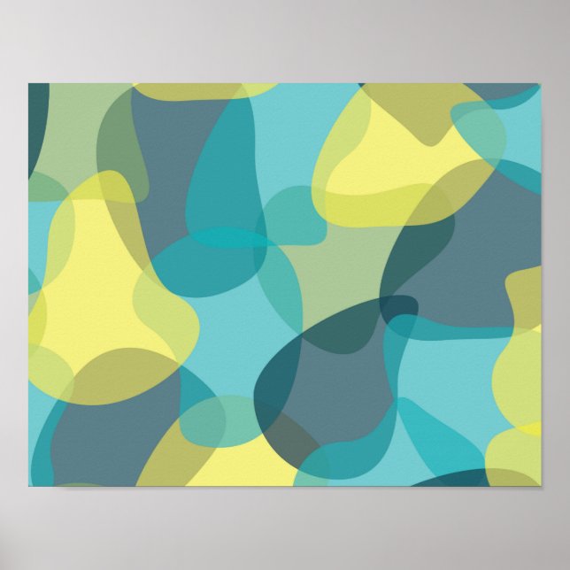 Camouflage, modern, cool, trendy, urban geometric poster (Front)