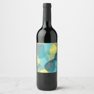 Camouflage, modern, cool, trendy, urban geometric wine label