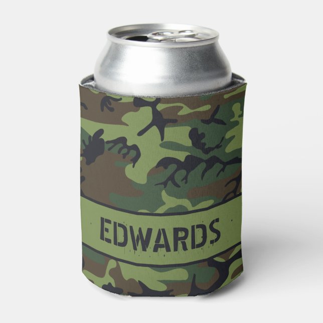 Camouflage Monogrammed Can Cooler (Can Front)