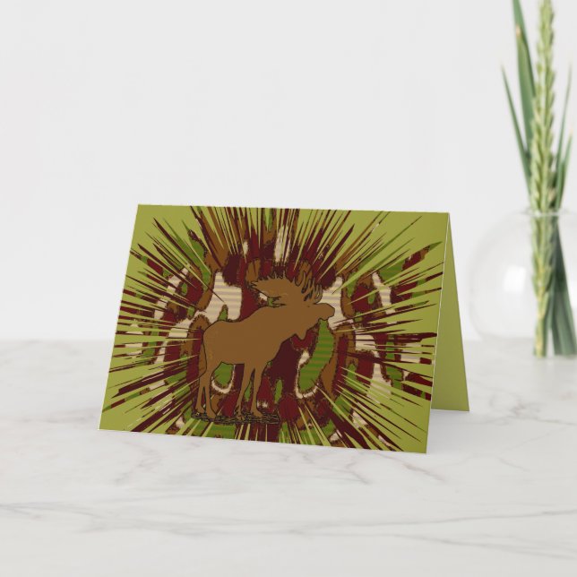 Camouflage Moose Break-out Camo Holiday Card (Front)