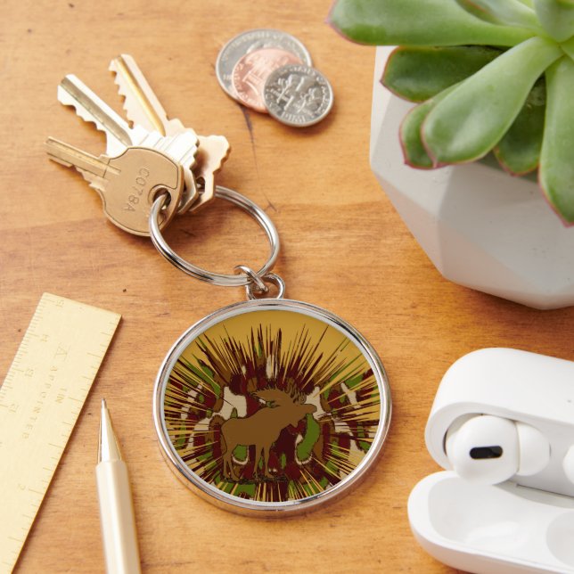 Camouflage Moose Break-out Camo Key Ring (Desk)