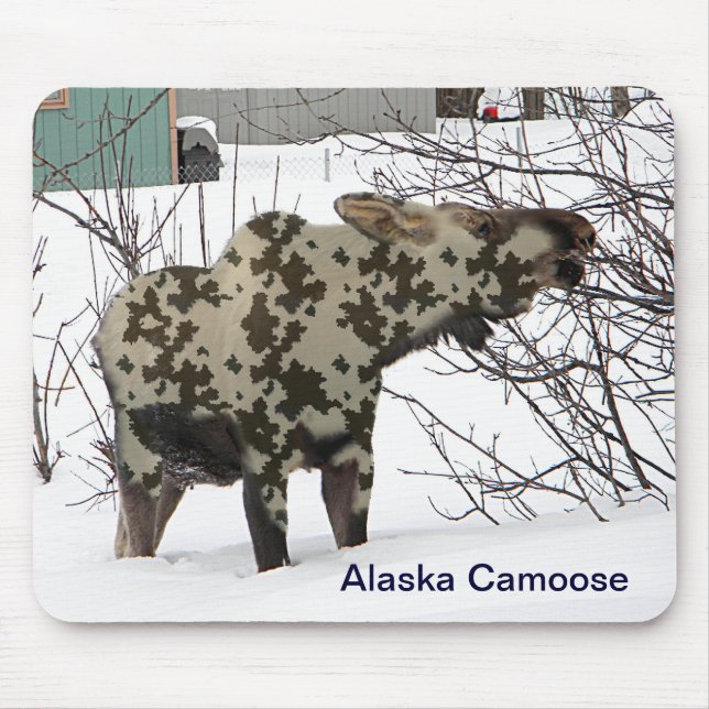 Camouflage Moose (Camoose) Mouse Pad (Front)