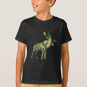 Camouflage Moose Silhouette T-Shirt