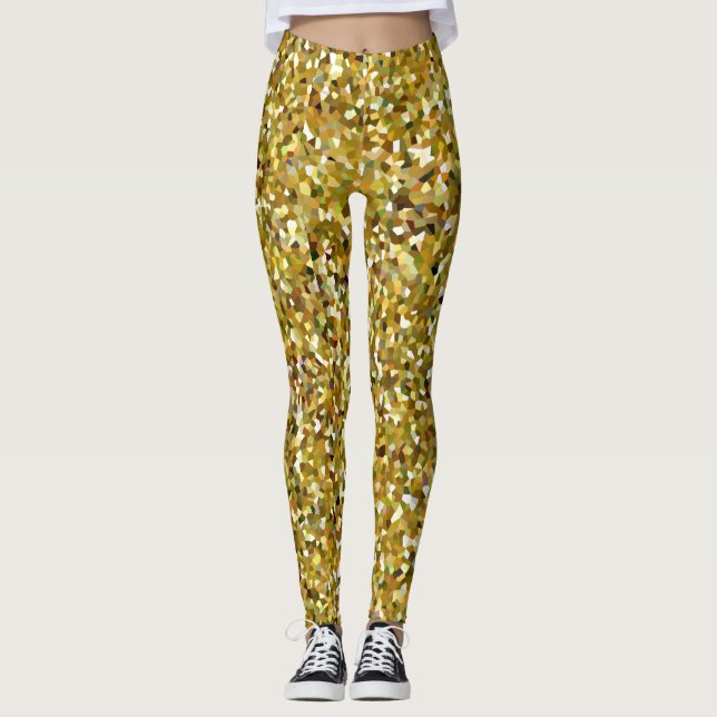 Camouflage Mosaic (Green and Brown) (Version 1) Leggings (Front)