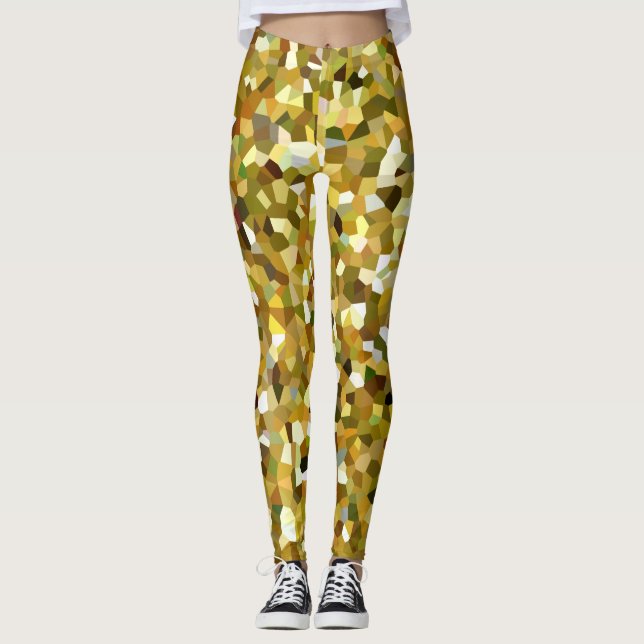 Camouflage Mosaic (Green and Brown) (Version 2) Leggings (Front)
