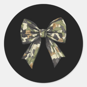 Camouflage Old Camo Bow Camo Coquette Bow Hunting Classic Round Sticker