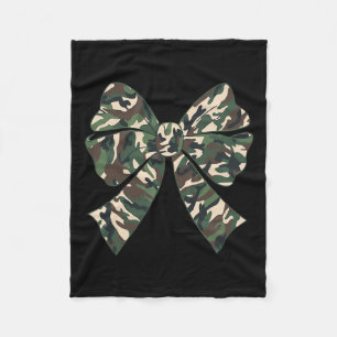 Camouflage Old Camo Bow Camo Coquette Bow Hunting Fleece Blanket
