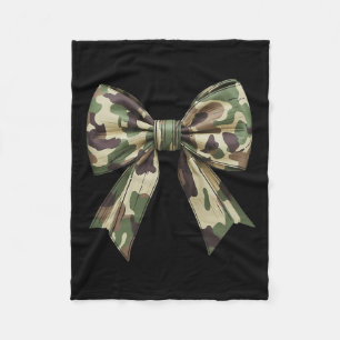 Camouflage Old Camo Bow Camo Coquette Bow Hunting Fleece Blanket