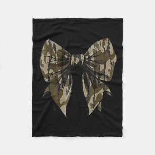 Camouflage Old Camo Bow Camo Coquette Bow Hunting Fleece Blanket