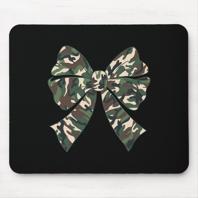 Camouflage Old Camo Bow Camo Coquette Bow Hunting  Mouse Pad (Front)