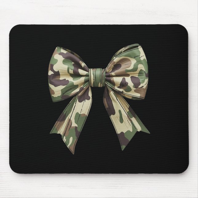 Camouflage Old Camo Bow Camo Coquette Bow Hunting  Mouse Pad (Front)
