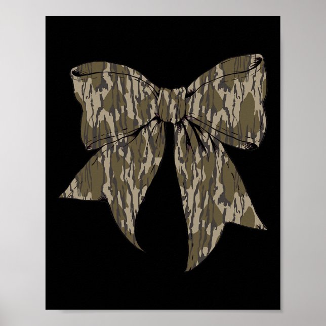 Camouflage Old Camo Bow Camo Coquette Bow Hunting  Poster (Front)