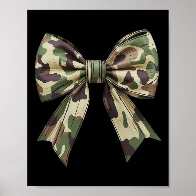 Camouflage Old Camo Bow Camo Coquette Bow Hunting  Poster (Front)