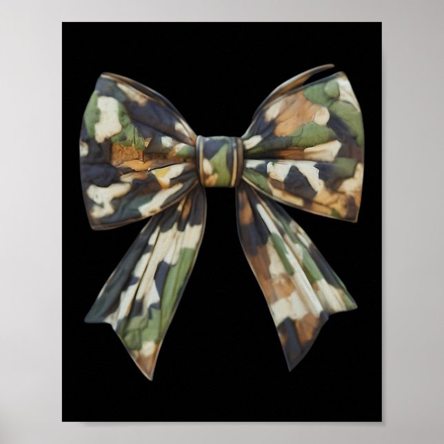 Camouflage Old Camo Bow Camo Coquette Bow Hunting  Poster (Front)