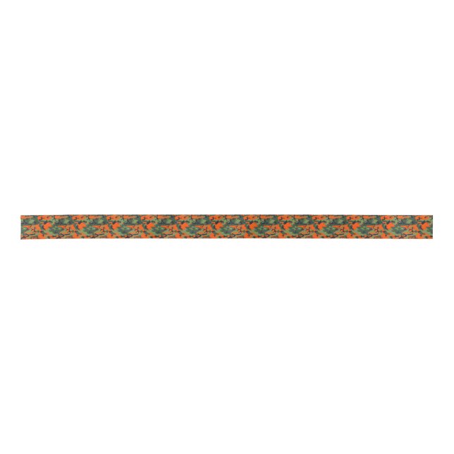 Camouflage Orange Hunter Satin Ribbon (Front)