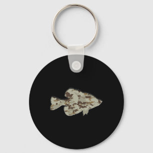 Camouflage Pan Fish Silhouette Digital Camo Crappi Key Ring