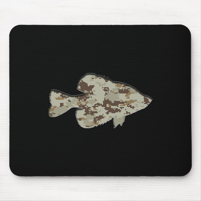 Camouflage Pan Fish Silhouette Digital Camo Crappi Mouse Pad (Front)