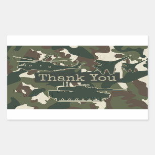Camouflage Party Favour Thank You Stickers