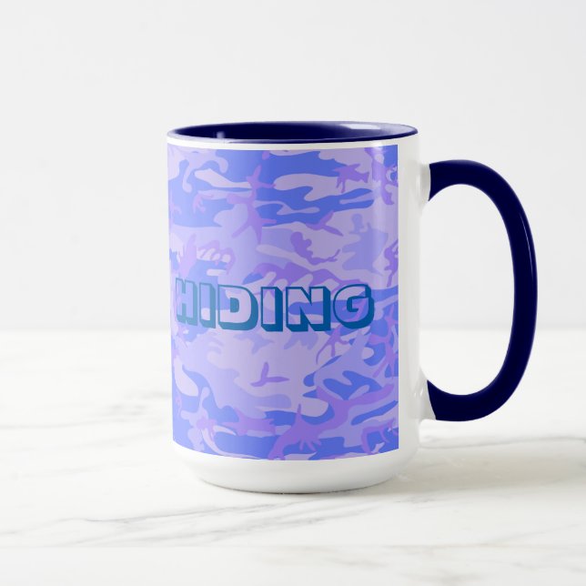 Camouflage Pastel Blue Abstract Pattern Mug (Right)