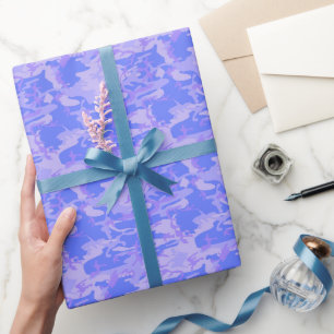 Camouflage Pastel Blue Abstract Pattern Wrapping Paper