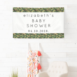 Camouflage Pattern, Camo, Military, Baby Shower Banner