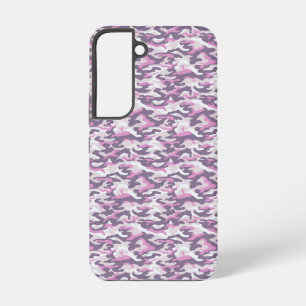 Camouflage Pattern in double Gray and Pink Samsung Galaxy Case