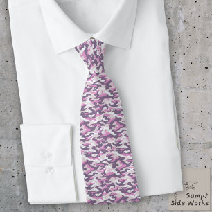 Camouflage Pattern in double Grey and Pink Tie