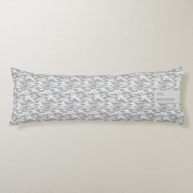 Camouflage Pattern in triple Gray Body Cushion (Front)